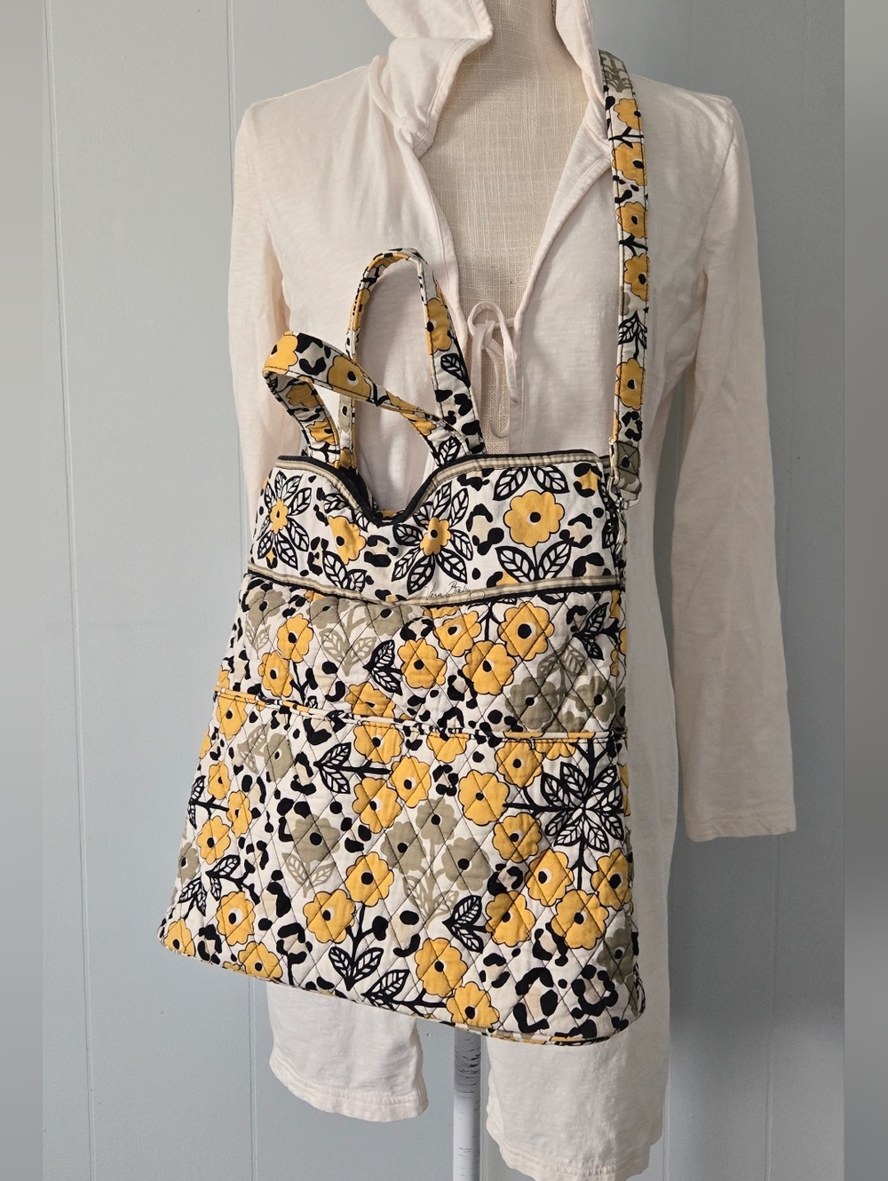 Vera Bradley Yellow Floral Quilted Tote